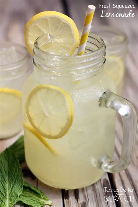 Easy Homemade Lemonade Recipe Fresh Squeezed Lemonade Lemonade Recipes Drinks