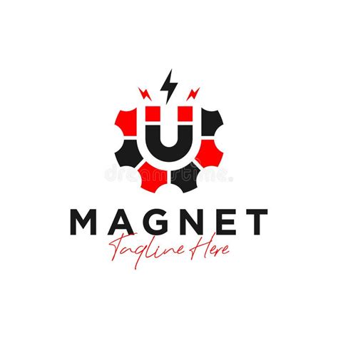 Magnetic Field Illustration Logo With Letter U Stock Vector