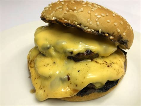 Double Cheesy Cheeseburger With Homemade Ground Beef No Need For Fries