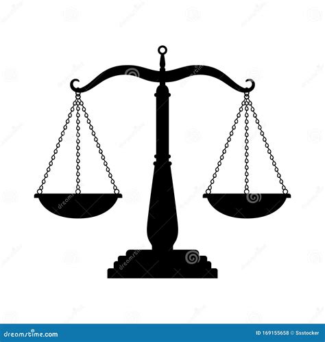 Balance Scales Black Icon Judge Scale Silhouette Image Trading Weight