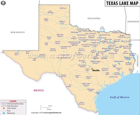 Texas Lakes Map List Of Lakes In Texas