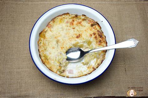 Gratin de poireaux au jambon