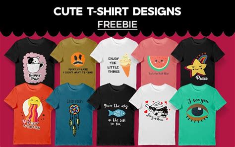 20 Cute T Shirt Designs Bundle Photoshopresource