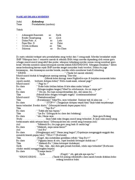 Naskah Drama Modern Dan Tradisional | PDF