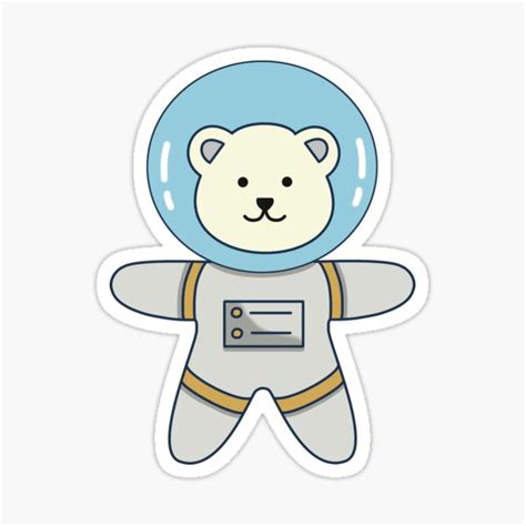 Space Polar Bear Astronaut Sticker For Sale By Galax C Redbubble
