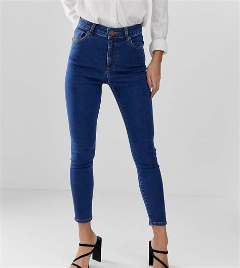 ASOS Denim Asos Design Petite Ridley High Waisted Skinny Jeans In Flat