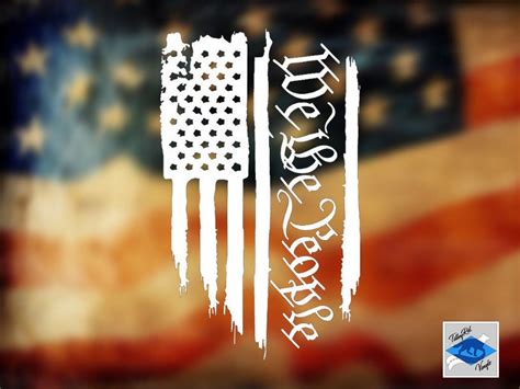 We The People Patriotic American Flag Vinyl Decal Gadsden Etsy
