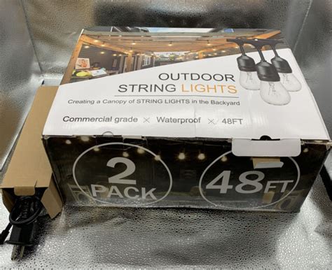 Sunthin 2 Pack 48ft Led Outdoor String Lights With 09w Shatterproof