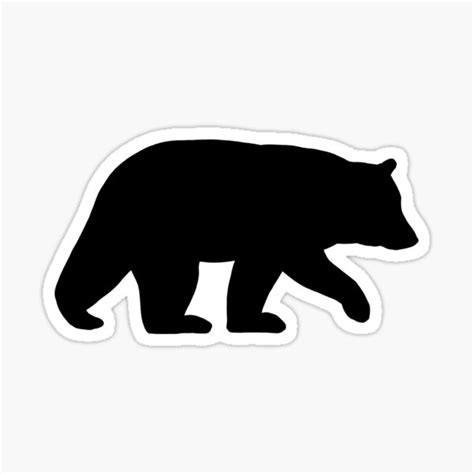 Black Bear Silhouettes Sticker For Sale By Shortcoffee Redbubble