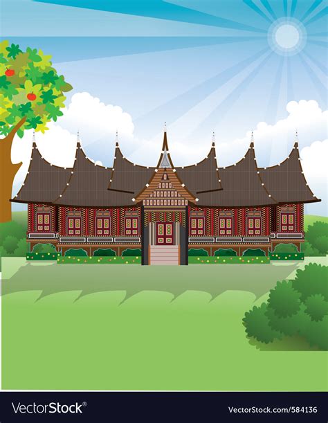 Gambar rumah sederhana 2 lantai modern. Menggambar Rumah Adat Gadang - Rumah Adat Indonesia