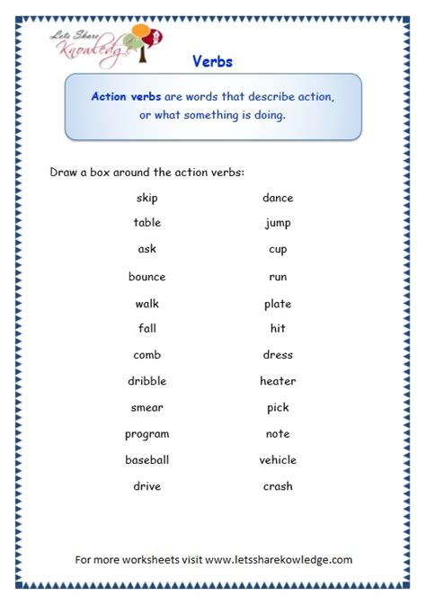 grade 3 grammar topic 13 verbs worksheets lets share