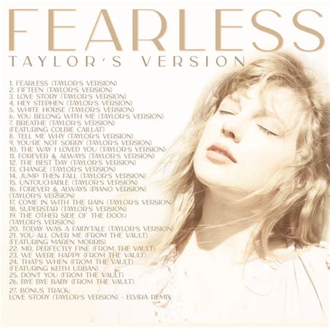 Taylor Swift Fearless Album New Track List And All The Details Capital