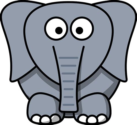 Grey Elephant With Big Eyes Clipart Free Download Transparent Png