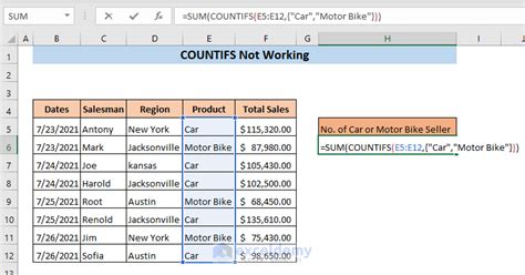 Excel Countifs Not Working 7 Causes With Solutions Exceldemy
