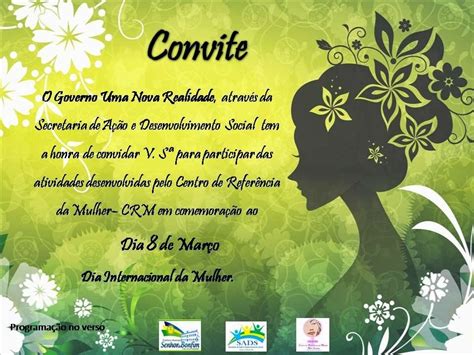Fazendo do lar o mais doce ninho, enchendo de amor nosso. .: Ação Social: Programação em comemoração ao Dia da Mulher‏