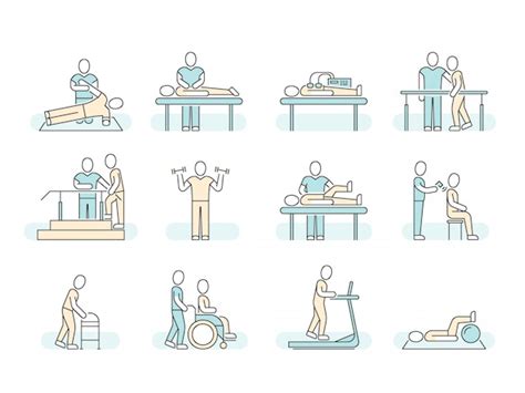 premium vector relaxing massage and organic spa line pictograms hand therapy vector icons