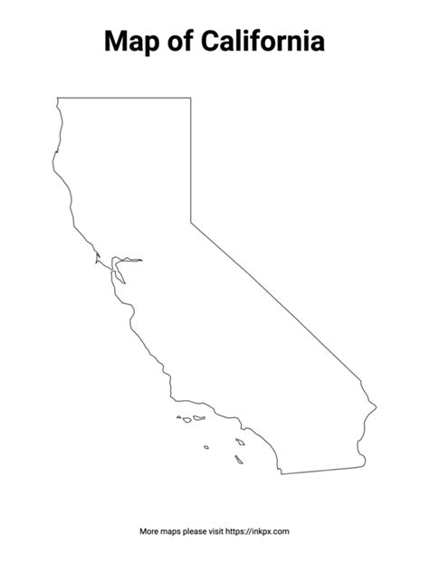 Printable California State Outline · Inkpx