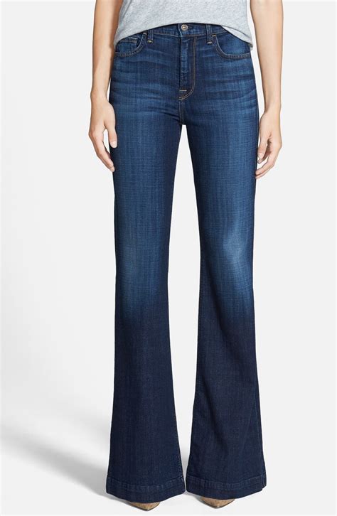 7 for all mankind® ginger high rise flare jeans royal broken twill nordstrom