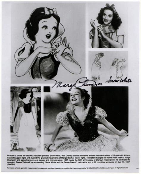 Marge Champion Signed Photo Snow White And The Seven Dwarfs SignedForCharity