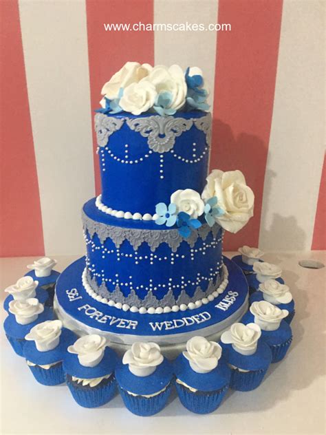 Royal Blue Wedding And Anniversaries Cake A Customize Wedding