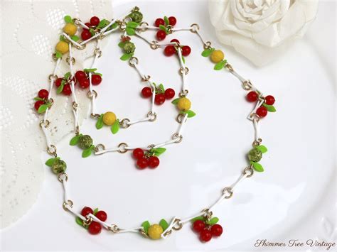 Long Celluloid Fruit Salad Necklace Etsy Canada Necklace Etsy Gold
