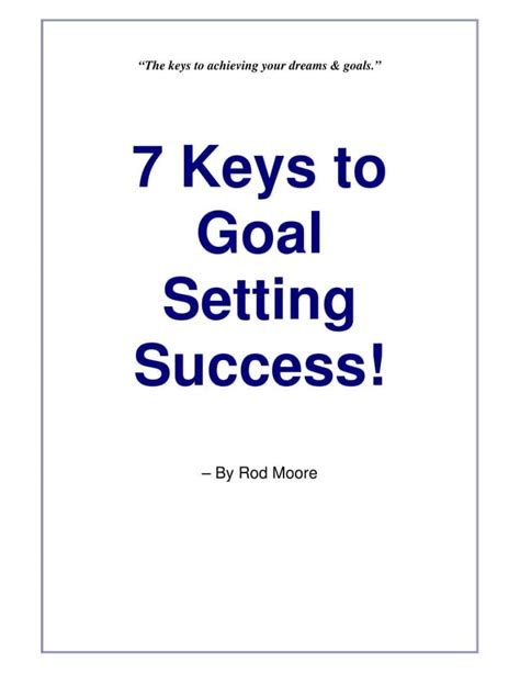 7 Keys To Goal Setting Success Ppt