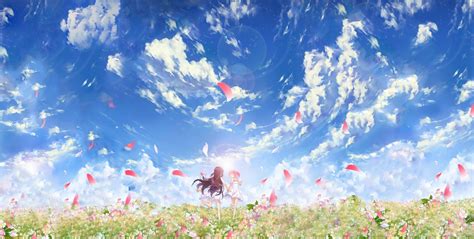 Hintergrundbilder 1920x972 Px Anime Wolken Blumen 1920x972