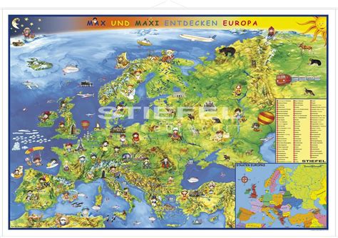 Europakarte F R Kinder Max Und Maxi Entdecken Europa Europa