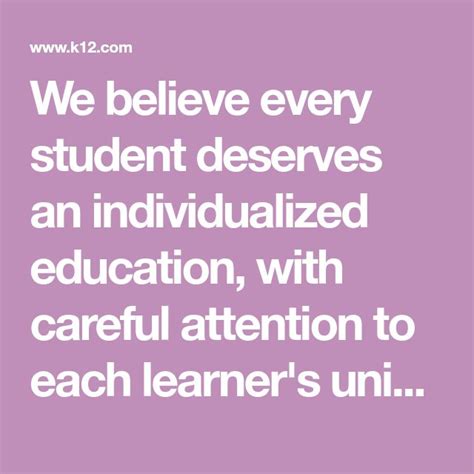 We Believe Every Student Deserves An Individualized Education With