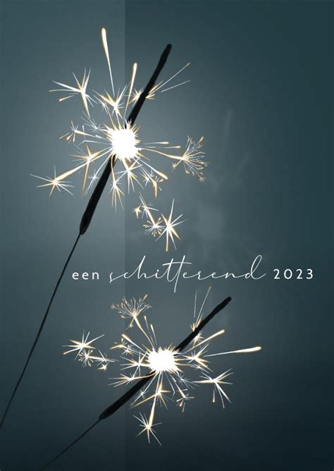 Nieuwjaarskaart 2022 2023 Sterretjes Vuurwerk Kaartje2go