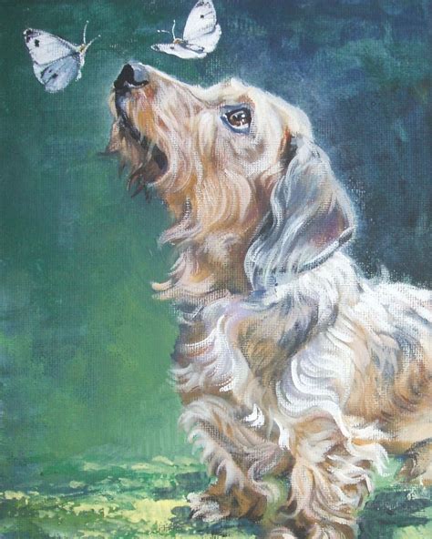 Wire Haired Dachshund Art Canvas Print Of Lashepard Painting 8x10