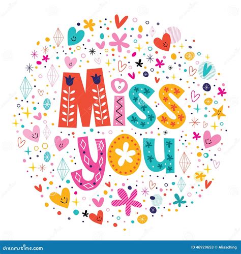 Miss You Typography Lettering Stock Vector Image 46929653