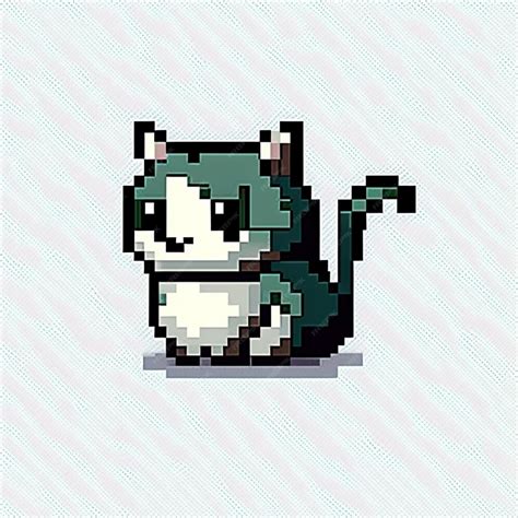 Premium Ai Image Pixel Art Of A Cat With A Tail And Tail Sticking Out