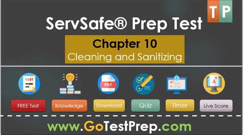 20 minutes to answer the 10 questions correctly. ServSafe Practice Test on Cleaning and Sanitizing (Chapter 10)