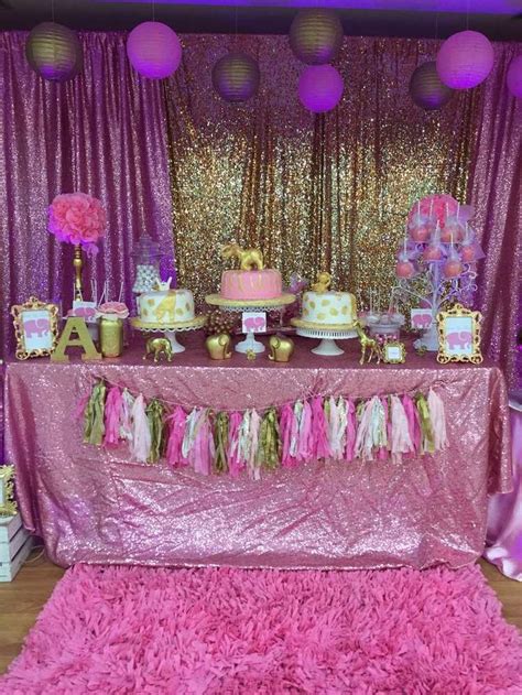 Carriages, elephants, gold doll furniture, pink tassels, crowns and sequin accents! You're going to love this glamorous pink and gold safari ...