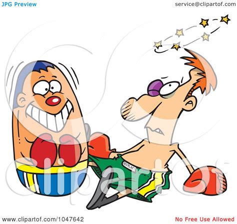 Royalty Free Rf Clip Art Illustration Of A Cartoon Man Being Beat Up