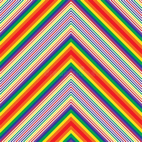 Rainbow Chevron Diagonal Stripes Seamless Pattern Background Stock