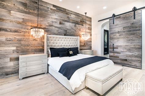 Pbw Tobacco Barn Grey Wood Wall Master Bedroom