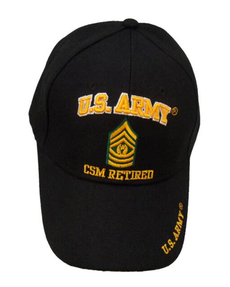Officially Licensed Us Army Command Sergeant Major Csm Retired Cap 385
