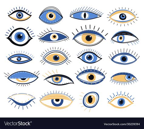 Evil Eye Graphic Eyes Elements Traditional Vector Image
