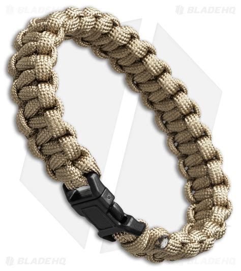 Paracord is the same material used by paratroopers in the military: S.E. 7 Strand Survival Paracord Bracelet - Tan - Blade HQ