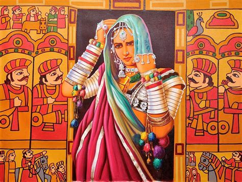 Exotic India A Gypsy Lady Oil Painting On Canvas Artist Anup Gomay