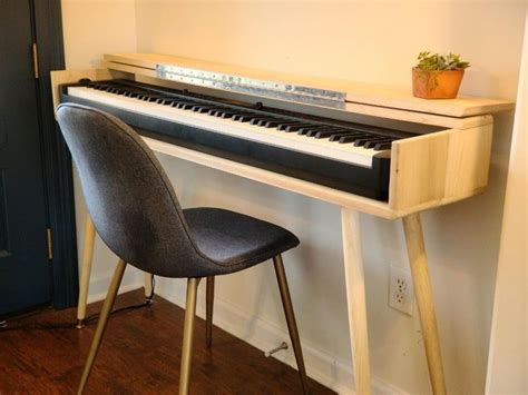 Mid Century Modern Piano Keyboard Stand Table Etsy Piano Room Decor