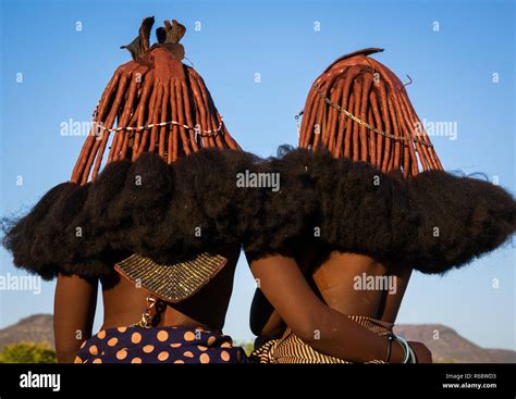 Himba Tribe Young Women Cunene Province Oncocua Angola Stock Photo