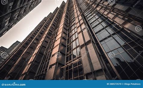 A Very Tall Building With Lots Of Windows On Top Of It Stock Photo