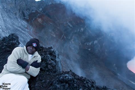 The eruption of the mount nyiragongo volcano in the eastern democratic republic of congo seems to have subsided late saturday, according to the goma volcano observatory, which monitors the volcano. Our guide Tresor at Nyiragongo volcano rim, Congo DR