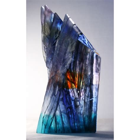 Glass Sculpture Art Blue Cliffs By Crispian Heath Boha Glass