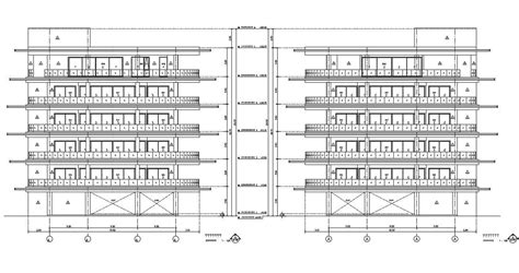 5 Storey Apartment Building Elevation Design Autocad File Cadbull