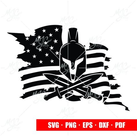 Spartan Flag Svg Spartan Svg Tattered Flag Svg American Etsy