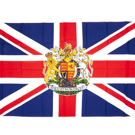 Union Jack With The Royal Coat Of Arms Of Great Britain Flag 3 X 5